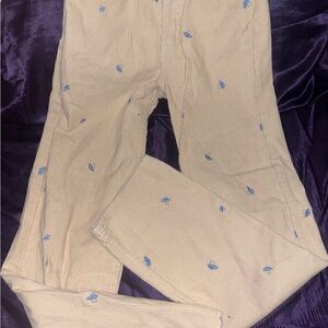 PacSun 90's Boyfriend Mushroom Embroidered Corduroy Pants Tan